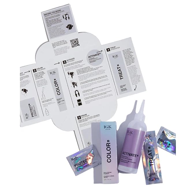 IGK Permanent Hair Dye Color Kit | 5G Hot Chestnut - Warm Golden Brown | 100% Gray Color Coverage + Strengthen + Shine | Ammonia Free