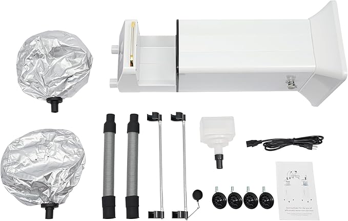 Freestanding Multifunctional Nano Hair Steamer Micro Mist Ozone Oil Treatment Dyeing Machine with 2 Steam Caps Hooded Hair Care Processor 2 Telescopic Tubes Time/Temp Control for Salon Barber Shop SPA