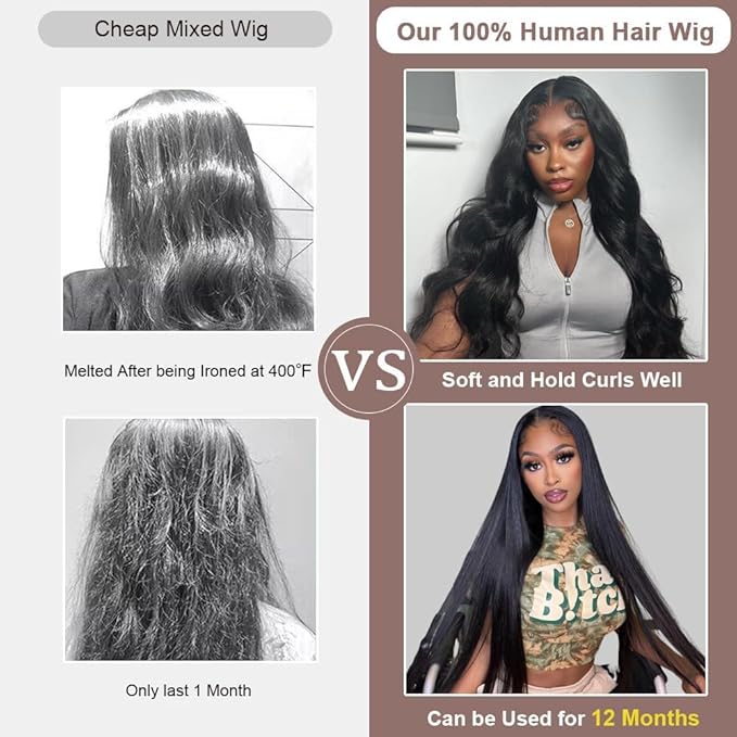 24 Inch 13x6 Lace Front Wigs Human Hair 200 Density HD Full Frontal Lace Real Straight Wigs Human Hair Pre Plucked with Baby Hair Wigs for Women