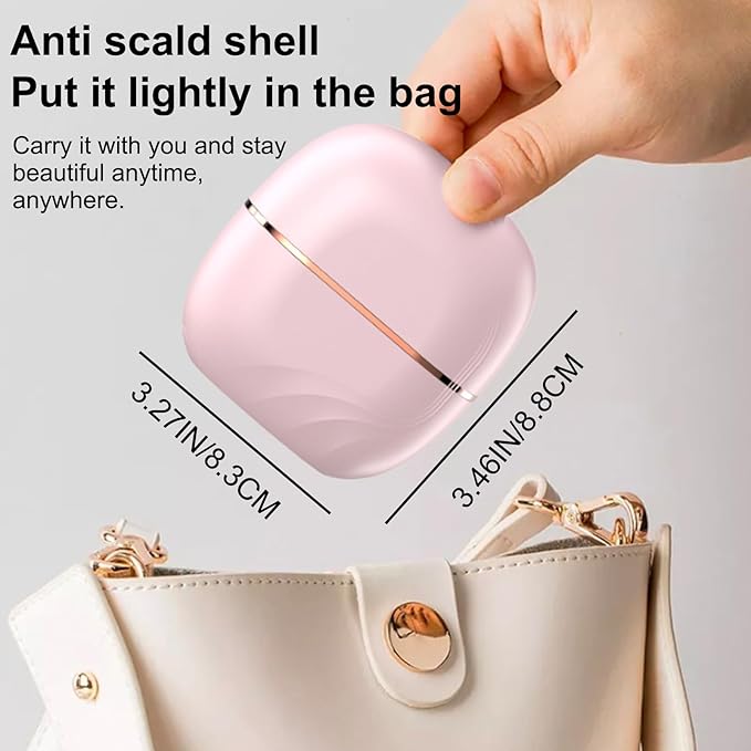 Mini Hair Straightener, Rechargeable Hair Straightener Brush Portable, Fast Heating Hot Comb 3-Speed Temperature Control with Anti Scald Shell for Daily Use