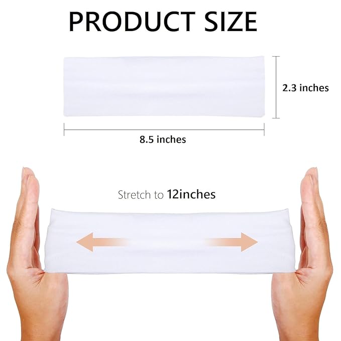 Black Women's Non-Slip Elastic Cloth Headbands - Fashion Hair Accessories 9 Pack