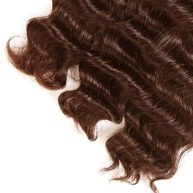 Brown Bundles Human Hair Color 4 Deep Wave Bundles Brazilian Grade 8A Virgin Hair 3 Bundles 20 22 24 Inch Double Weft Real Chocolate Deep Wave Hair Weave