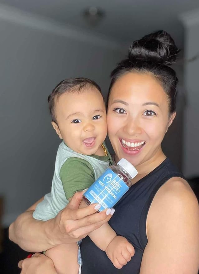 Baby Blues Postpartum Hair Loss Vitamins - Passion Fruit Gummies with Biotin, Collagen, & Folate