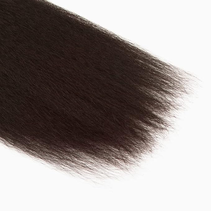 30 32 34 Inch Color 4 Bundles Human Hair Dark Brown Kinky Straight Bundles Niegmeag Brazilian Virgin Soft and Sikly Remy Hair Extensions Dark Brown Color