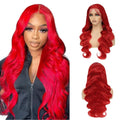 Red Body Wave Lace Front Wigs Hot Red Wig Human Hair 13x6 Frontal Wigs Human Hair Pre Plucked Red Body Wave Wig for Black Women 180% Density 26 Inch