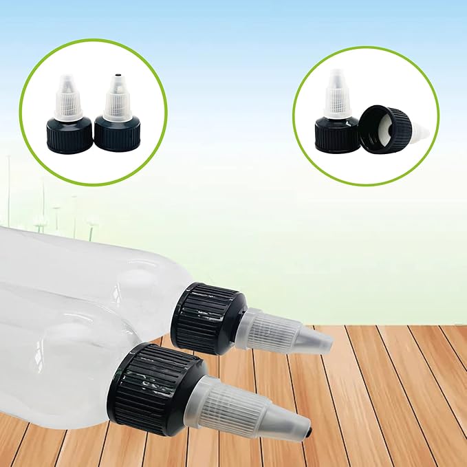 3 Pcs 6oz Dispensing Bottles, Plastic Squeeze Bottles with Twist Top Cap
