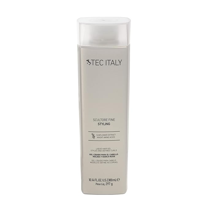 Tec Italy Scultore Fine Liquid Styling Gel 300 ml – Curl Defining Hair Gel – Adds Texture, Shine & Flexible Hold for Natural, Bouncy Curls