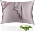 100% Silk Pillowcase 2 Pack for Hair and Skin, Both Sides 23 Momme Grade 6A+ Mulberry Silk Pillowcases with Hidden Zipper, Soft&Smooth Cooling Pillow Cases (Gray, Queen 20×30)