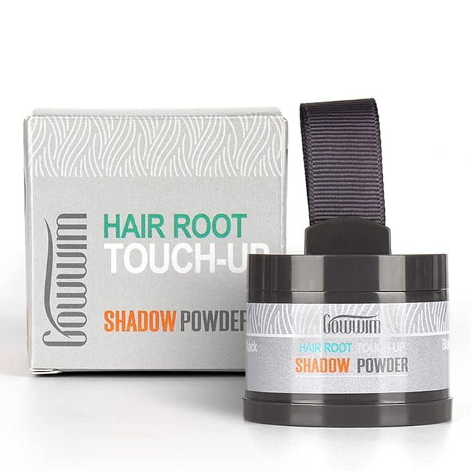gowwim Root Touch Up, Hair Loss and Receding Hairline Concealer Powder for Hair & Beard, 0.14oz, 4g