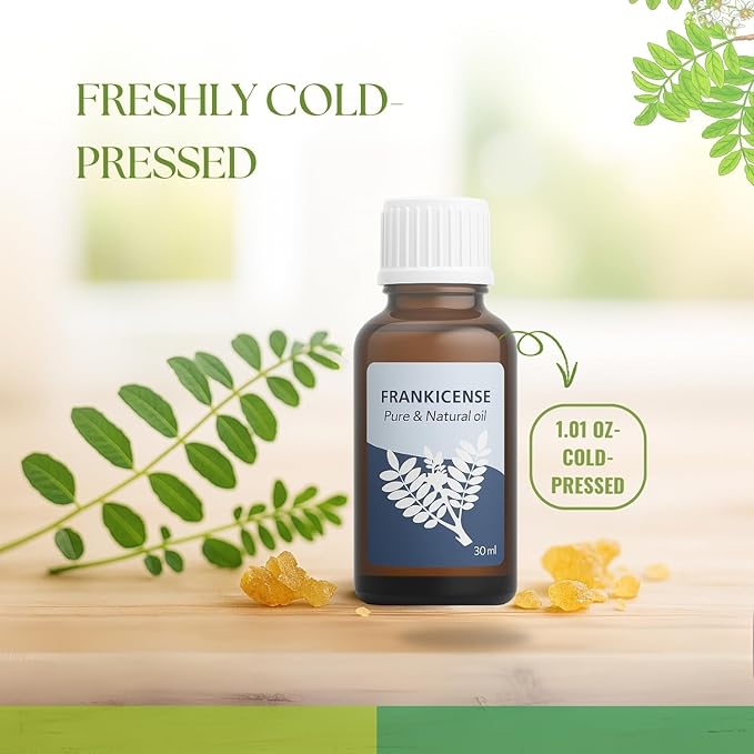 Roots & Above Pure Frankicense Essential Oil – 99% Natural Cold-Pressed Oils for Aroma, Skin, Face, Hair, Diffuser, Massage, Soap, DIY & Candle Making Scent - 1.01 Oz/30ml