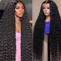 13x6 Deep Wave Lace Front Wigs Human Hair 200% Density HD Lace Front Wigs Human Hair Pre Plucked Natural Color Glueless Wig 100% Virgin Lace Front Wigs for Women（36inch）