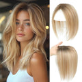 Hair Toppers for Women Real Human Hair Topper for Women with No Bangs Hairpieces Comfortable and Breathable 10 Inch Swiss Base 3D 360°Cover (Medium Brown to Creamy lced Blond, 10 Inch-3D-Side)