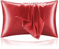 BEDELITE Satin Pillowcase for Hair and Skin, Super Soft and Cooling Similar to Silk Pillow Cases 2 Pack with Envelope Closure, Gift for Women Men(20"x26" Standard Size, Baked Apple)
