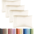 King Pillow Cases Set of 4 - Ultra Soft Hotel Quality Pillowcase Covers - Comfy, Cozy & Wrinkle Free - Shrinkage, Stain & Fade Resistant - Machine Washable Pillow Protectors - 4 Piece Set - Off White