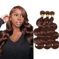 28 30 32 Inch Chocolate Brown Body Wave Bundles Human Hair Color 4 Bundles Niegmeag Brazilian Virgin Remy Hair Extensions Double Weft Soft and Silky Color 4 Body Wave Bundle 300g