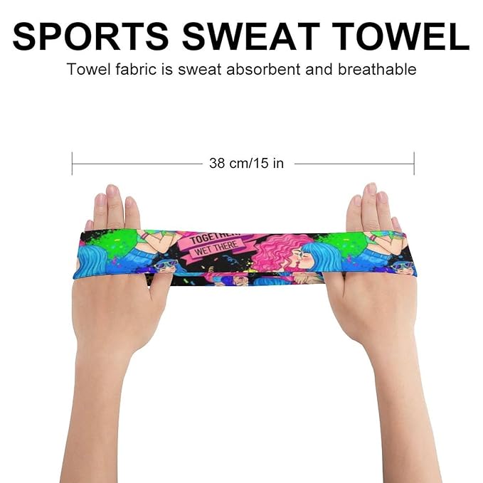 Anime Lesbian Lgbt Girl Pride Love Sweatbands Sports Headband for Men & Women Headband Outdoor