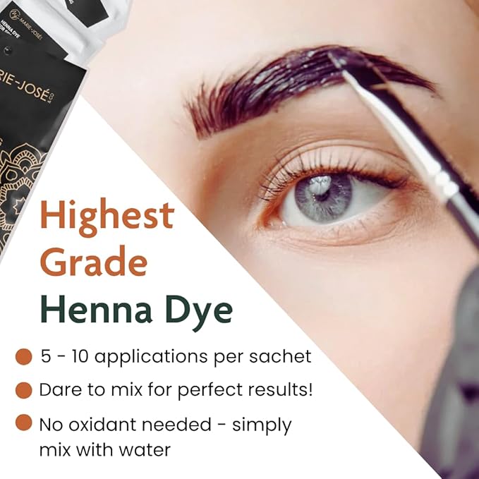 Marie-José Henna Dye - Professional Henna Tint for Spot Coloring - Covers Grey Hair - Root Touch Up - Good for 50 Applications (Grey Brown)