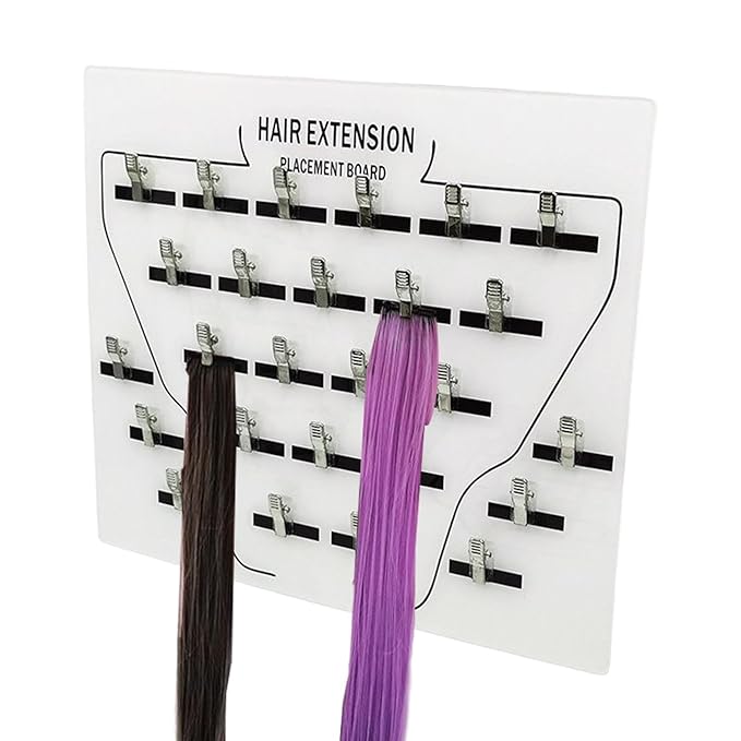 Hair Extension Holder with Clips – Sturdy Acrylic Styling Board for Sectioning, Organizing, and Displaying Hair Extensions, Wigs, and Wefts – Professional Salon Tool for Hair Stylists and Home Use