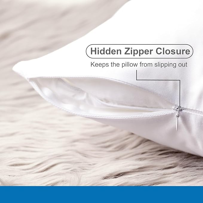 Pillow Cases - 100% Viscose Derived from Bamboo - Cooling Pillowcase - King Size, White, Set of 2 Zippered - for Hot Sleepers - Soft Pillow Covers - by Vegan Silk