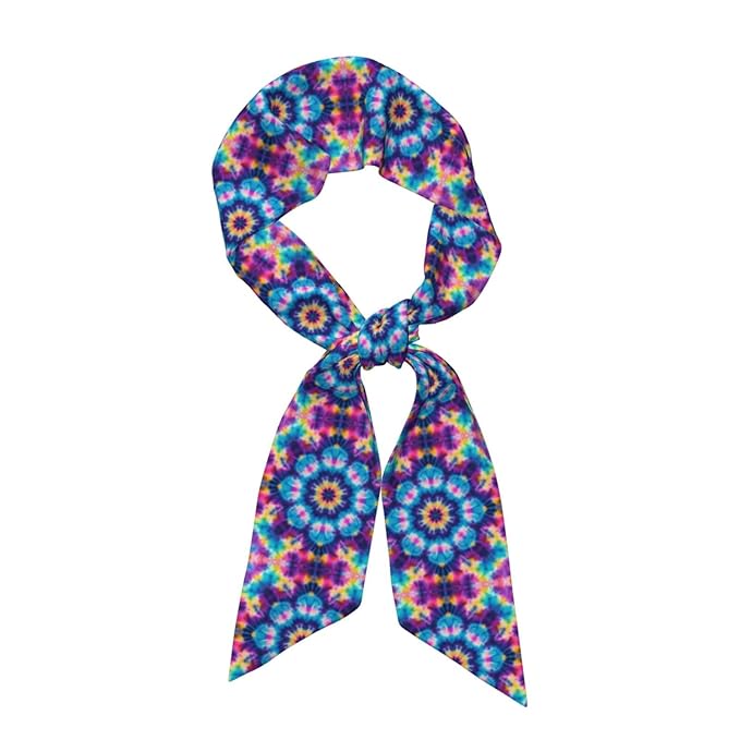 Headband Hair Band for Women Girls Lady, Colorful Tie Dye Art Fashion Neck Scarf Running Athletic Shower Sweat Band Headbands Long Make Up Wrap Hand Decor