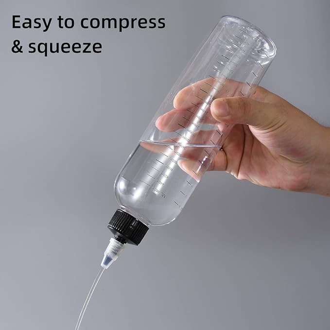 driew Applicator Bottles for Hair, 16.9oz Hair Squeeze Bottle for liquids Twist-On Top Tip Cap with Ratio Graduated Scale Color Applicator Bottle Dye Pack of 2 (16.9oz)