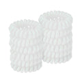 Spiral Hair Ties (Glitter White, 12 Pcs) - Coil Ponytail Holders for Thick Hair, No Crease Phone Cord Hair Ties for All Hair Types with Plastic Spiral for Women