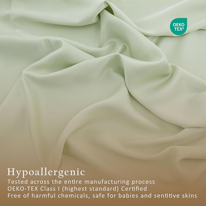 TOSMO Luxury Pillow Case Set of 2 - Cooling Viscose Derived from Bamboo, Oeko-TEX, Breathabl Silky Soft Pillow Cases with Envelope Closure (King / 20x36, Light Green)