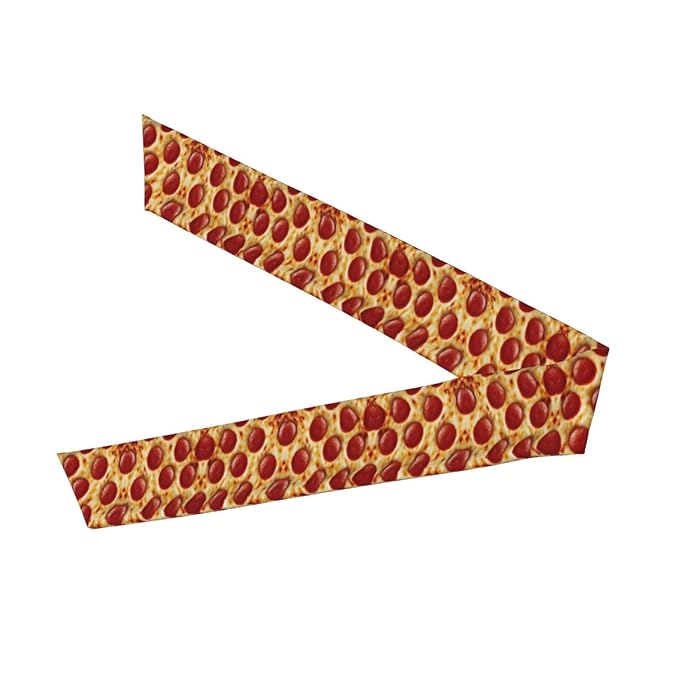 Boys Girls Sports Sweat Bands, Boho Style Long Head Band for Yoga Travel Spa, Cool Pepperoni Pizza Headdress Hair Accessories