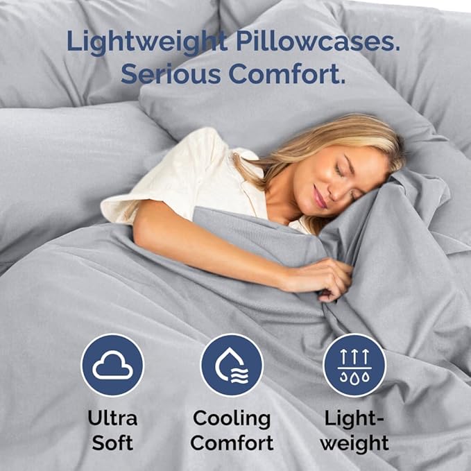 Queen Pillow Cases Set of 6 - Ultra Soft Hotel Quality Pillowcase Covers - Comfy, Cozy & Wrinkle Free - Shrink, Stain & Fade Resistant - Machine Washable Pillow Protectors - 6 Piece Set - Steel Blue