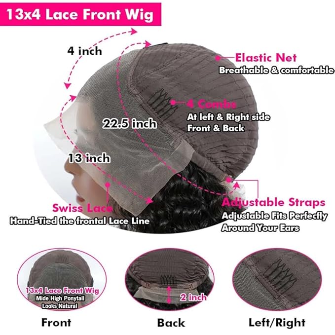 Ombre Brown Lace Front Wigs Human Hair Pre Plucked Curly Wave Brazilian Virgin Hair 13X4 HD Transparent Lace Frontal Wigs with Baby Hair 180% Density 22 Inch