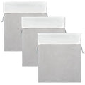 Segbeauty Velvet Satin Bags with Drawstring, 3pcs Gray Travel Organizer Bag for Diffuser Hair Dryer 15.7x11.8in, 40x30cm Drawstring Velvet Bag for Hair Tools, Travel Storage Bags with Satin Liner
