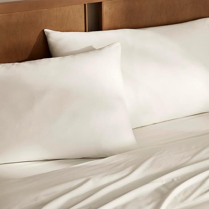Boll & Branch Signature Hemmed Pillowcase Set - King, Cream - Luxury 100% Organic Cotton - Buttery Soft and Breathable - Softer with Every Wash - 2 Pillowcases Included