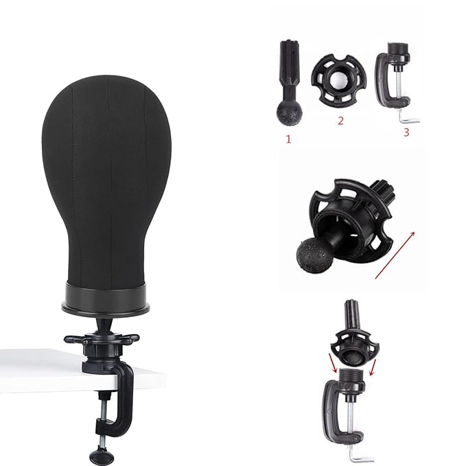 Wig Head 21Inch Canvas Block Head Wig Stand with Mannequin Head for Making Wigs Display Styling