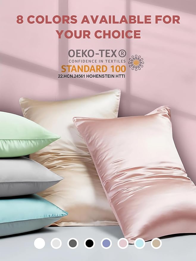 Mulberry Silk Pillowcase for Hair and Skin, SGMSILK 22 Momme Natural Silk Pillow Cases with Zipper, 6A Soft and Smooth Single Sided Pure Silk Pillow Cover (Soft Pink, Queen 20"x30")