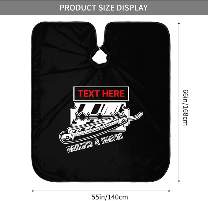 Custom Barber Cape for Men Personalized Professional Hair Cutting Cape with Text for Home Salon Barbershop