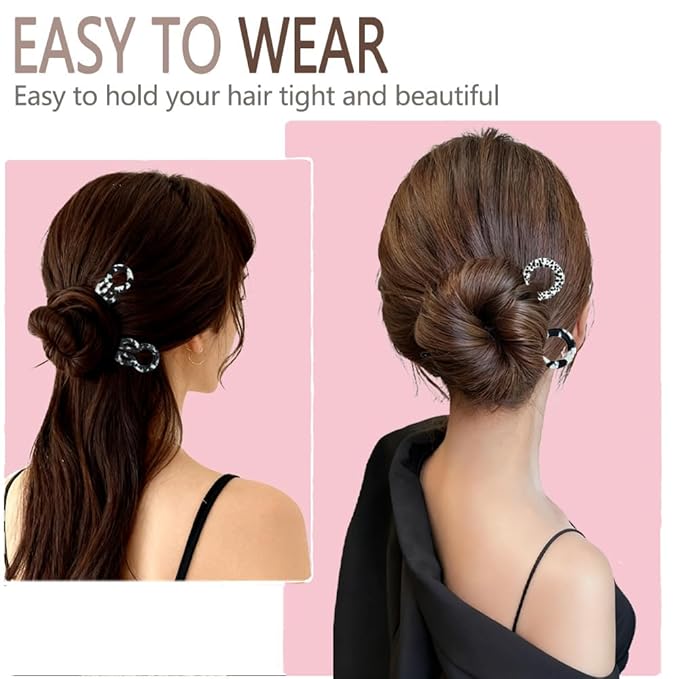 3Pcs Prestige French Hair Pins New Elegant Hair Accessories for Women Elegant Hair Clips for Thin Thick Hair Serrated Anti-Slip Design (Color A)