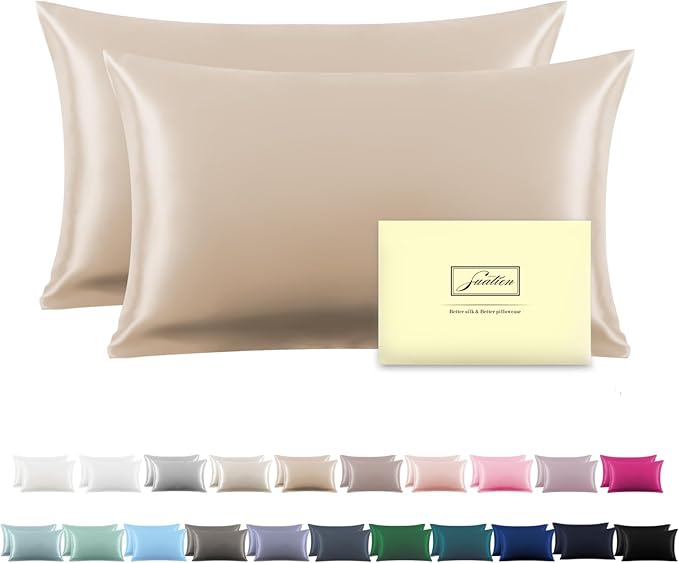 Silk Pillowcase for Hair and Skin,Soft,Breathable and Sliky 100% Silk Pillowcases King Set of 2,Both Sides Natural Mulberry Silk Pillow Cases with Hidden Zipper(King Size 20"X 36",2pcs)