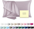Mulberry Silk Pillow Cases Standard Size Silk Pillowcase with Zipper Soft Breathable Smooth Cooling Satin Silk Pillow Covers for Sleeping for Hair and Skin (Lavender,20"X 26",1Pcs)