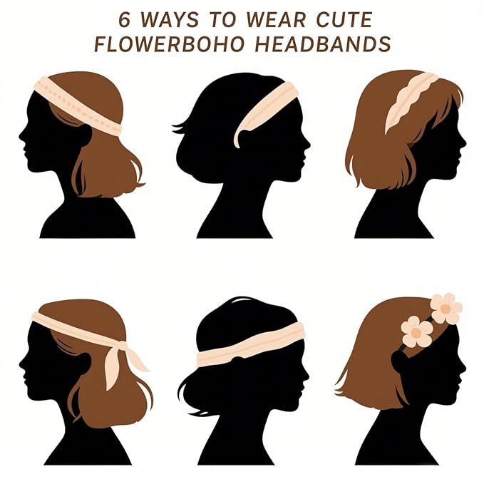 5 Pack Sport Headbands for Women - Including Leopard Headbands for Women, Elastic Soft Fabric Non-Slip Hair Bands & Hair Wraps for Daily Workout, Yoga, Running & Sports