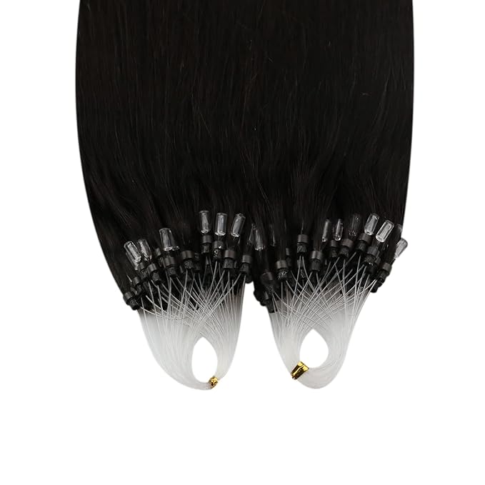 YoungSee Micro Loop Hair Extensions Real Human Hair Dark Brown Micro Bead Hair Extensions Dark Brown Bead Extension Human Hair 20In Pre Bonded Hair Extension 50s 50g Invisible Microring Hair Extension