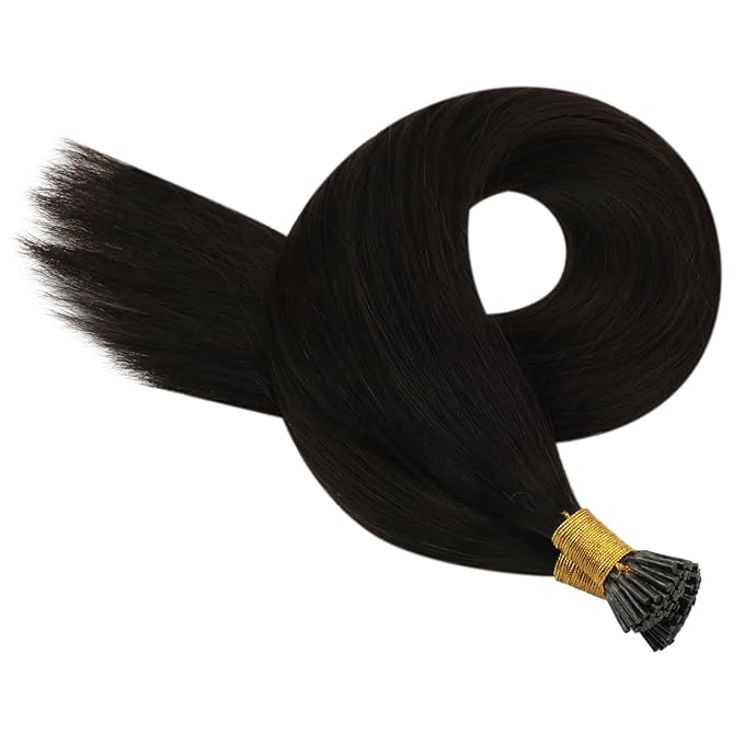 YoungSee I Tip Extensions Brown Itip Human Hair Extensions Dark Brown 14 Inch I Tips Hair Extension Real Human Hair Dark Brown Short Itip Hair Extension for Short Hair Tip Extension 80s 50g