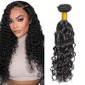 Bundles Human Hair Color 1B Water Wave Bundles Niegmeag Brazilian Virgin Remy Hair 1 Bundle 12 Inch Natural Black Wet and Wavy Bundle Double Weft Hair Weave