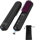 Rechargeable Hair Straightener Brush - 6400mAh Large Capacity Battery - Portable Straightening Brush Comb - Mini Cordless Ionic Straightener for Women - Great for Travel & Home ACSGPG