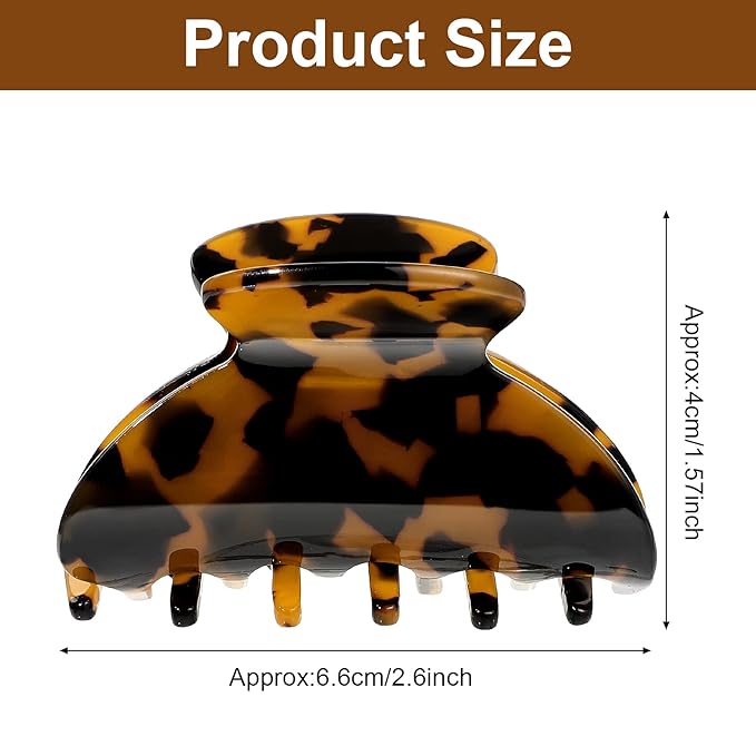 WILLBOND 6 Pieces Medium Hair Claw Clips for Thin Hair 2.6 Inch Tortoise Shell Clip Banana Jaw Hairpin French Style Barrettes Head Accessories for Women Girls(Vivid Patterns)