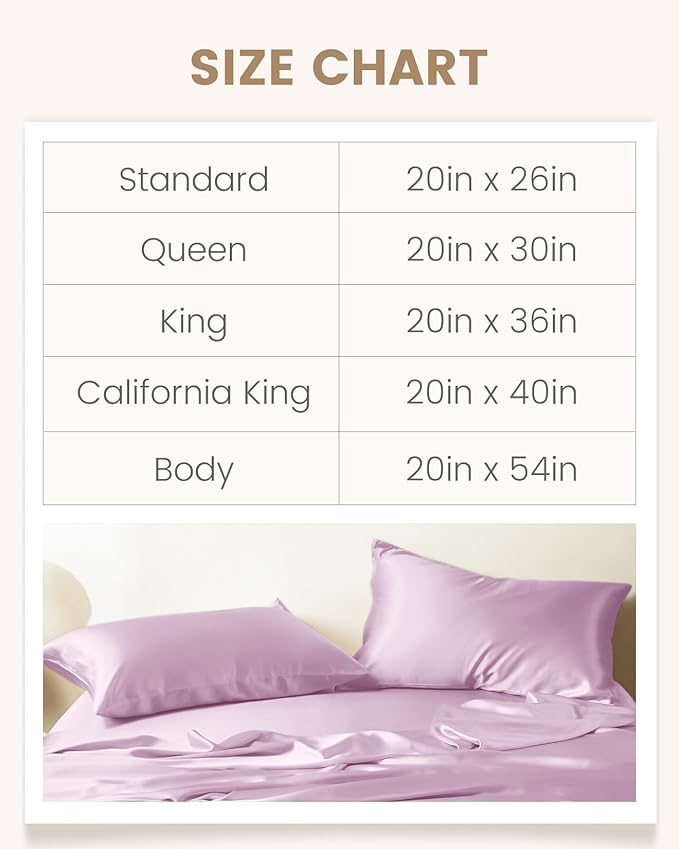 THXSILK 100% Mulberry Silk Pillowcase for Hair and Skin Health, Soft Breathable and Smooth Pillowcase with Hidden Zipper, Both Sides Premium Grade 6A+ Silk, 1pc (Standard 20"x26", Light Purple)