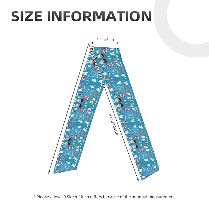 Men Women Novelty Sports Sweat Bands Hair Accessories for Sports Workout Shower, Elastic Multi Style Teeth Dental Seamless Pattern Blue Hair Band Headdress