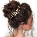 JAKAWIN Pearl Hair Pin Silver Wedding Hair Piece Bridal Hair Accessories for Women HP179 (2 Gold)