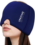 ONLYCARE Migraine Relief Cap, Upgraded Odorless Headache Relief Cap Mask Products, 360° Gel Surround Cooling Ice Pack Mask Head Wrap for Tension, Migraine, Sinus, Stress, Headaches, Hangover, Blue