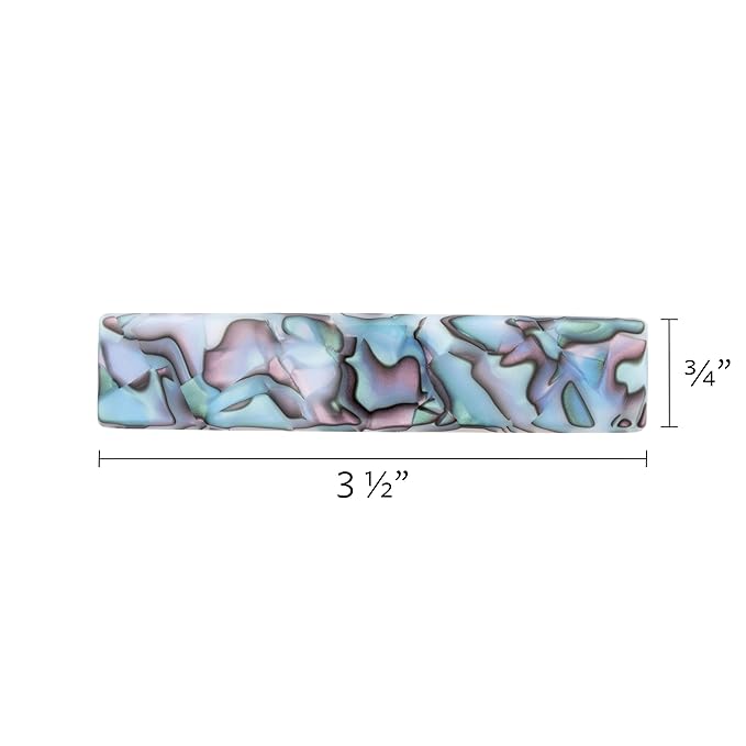 Light Blue Hair Barrette for Thin Hair, Classic Rectangle French Barrette for Women, Lightweight and Comfortable, Strong Hold, South Sea Faux Shell | France Luxe