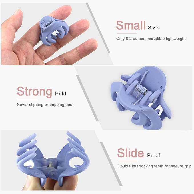 MAORULU Hair Clips for Women Girls Kids, 1.5 Inch Mini Hair Jaw Clips, 5 Colors, Pack of 10, with Gift Box